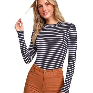 Lulus Anything is Posh-ible Striped Stretchy Slim Fit LS